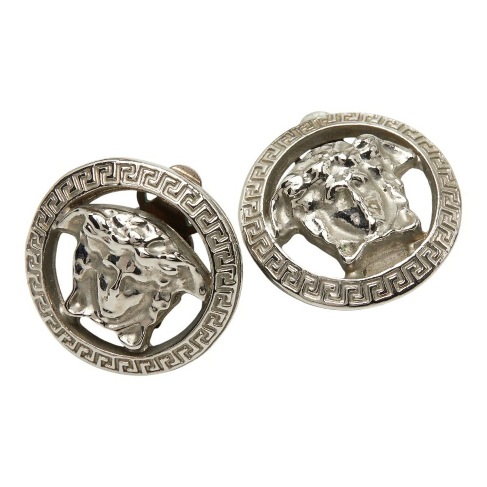 Versace Medusa Earrings, Silver Metal, Women's